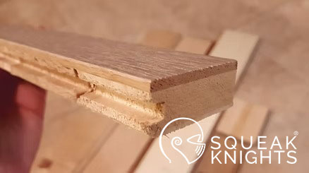 Engineered Hardwood with softwood core and hardwood top layer