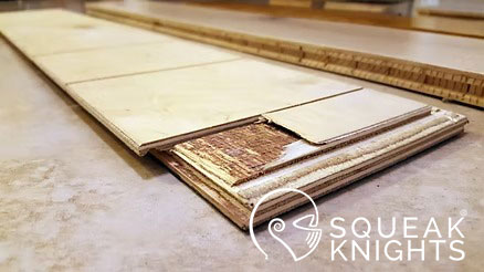 Engineered Hardwood plywood layer chipped off
